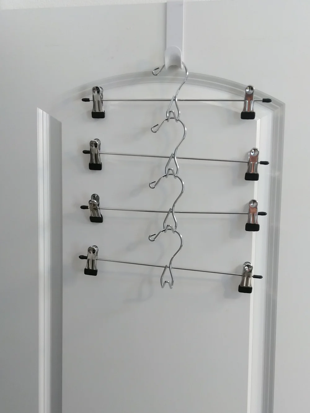 Multi-Tier Metal Skirt/Pant Hangers with Clips - Silver